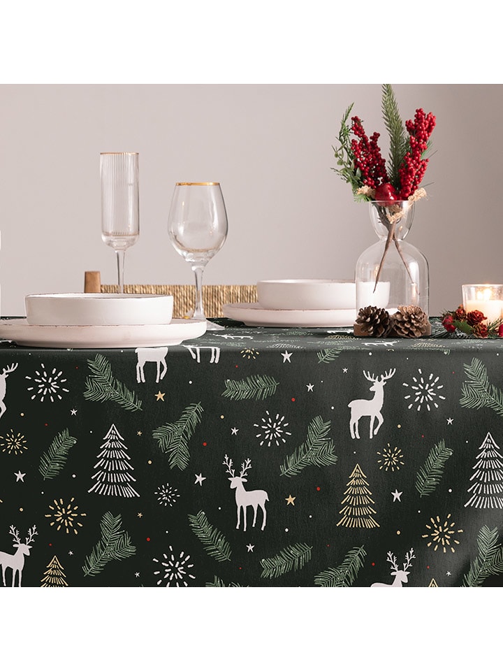 Mint Rugs Obrus "Christmas Santa" w kolorze zielonym rozmiar: 155x240 cm