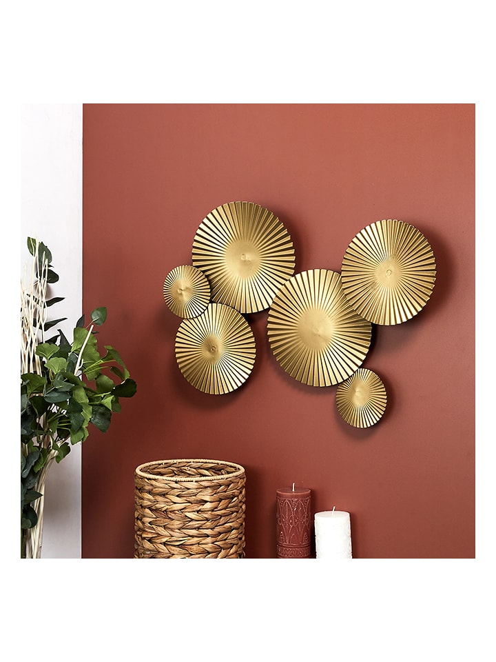 Rétro Chic Dekoracja ścienna w kolorze złotym - 63,5 x 47 x 7 cm rozmiar: onesize