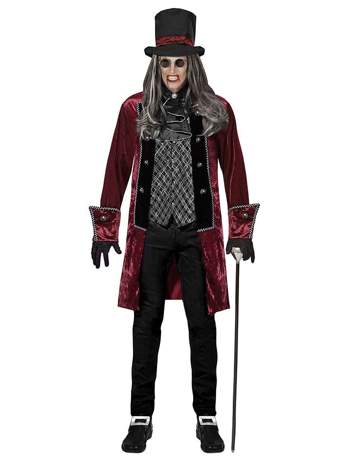 Carnival Party 4-częściowy kostium w kolorze czerwono-czarnym rozmiar: L