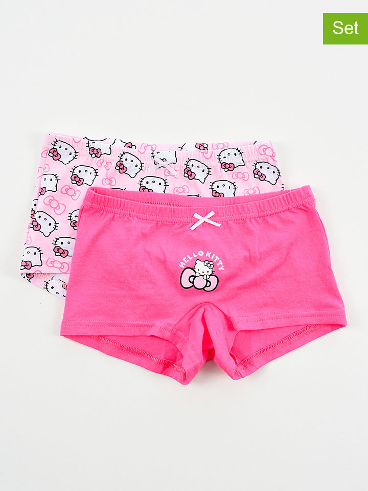 Hello Kitty Pełne majtki (2 pary) "Hello Kitty" w kolorze różowo-jasnoróżowym rozmiar: 110/116