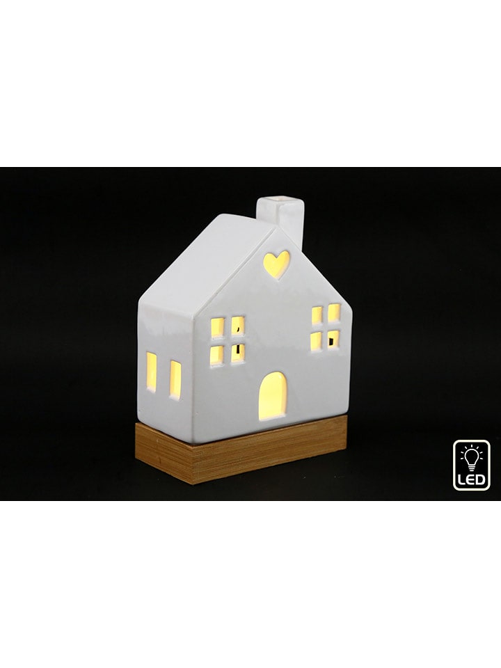 SiL Interiors Lampa dekoracyjna LED "House" w kolorze białym - 13 x 17,5 x 6,5 cm rozmiar: onesize