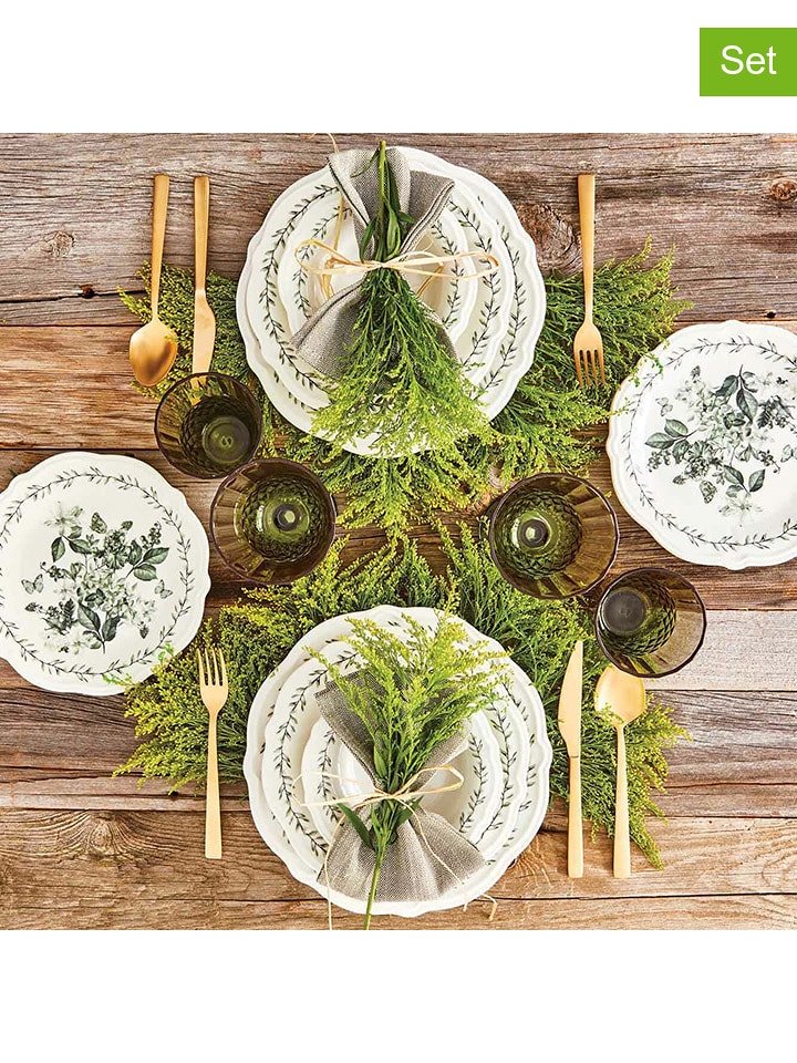 BELLA MAISON 24-częściowy zestaw "Isabella" w kolorze zielono-białym rozmiar: onesize