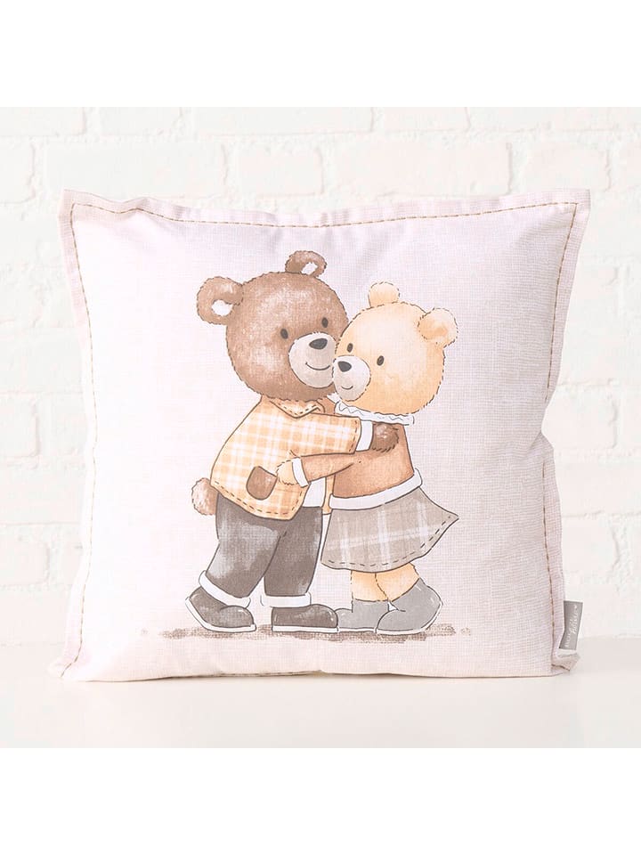 Boltze Poduszka "Henry" w kolorze biało-jasnobrązowym - 45 x 45 cm rozmiar: onesize