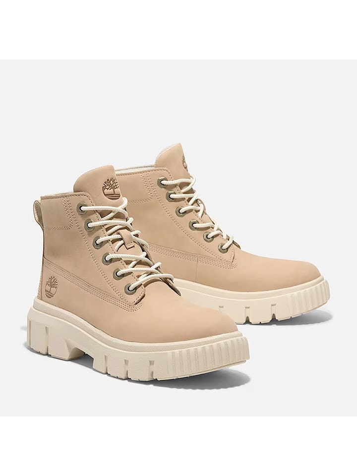 Timberland Skórzane botki "Greyfield Mid" w kolorze beżowym rozmiar: 41
