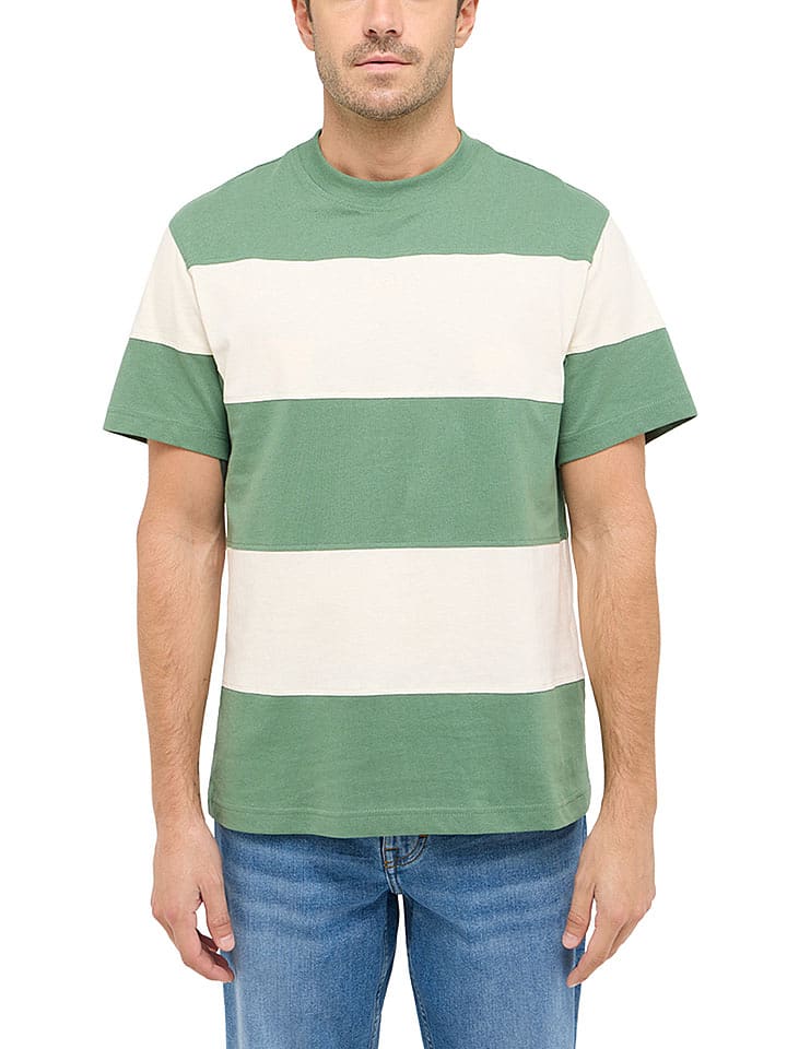 Mustang Koszulka w kolorze zielono-kremowym rozmiar: 3XL