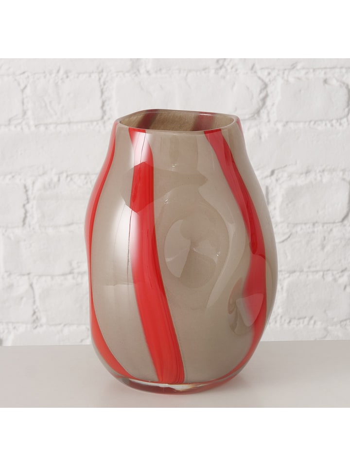 Boltze Wazon "Larana" w kolorze czerwono-beżowym - wys. 23 cm rozmiar: onesize