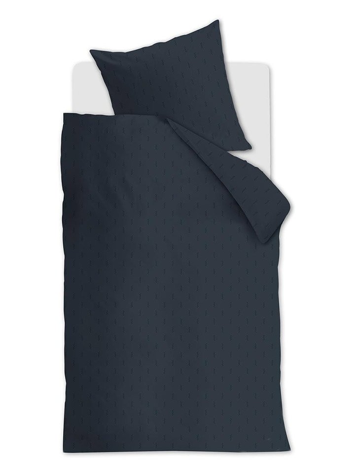 Beddinghouse Komplet pościeli satynowej "Crops" w kolorze granatowym rozmiar: 135x200 cm