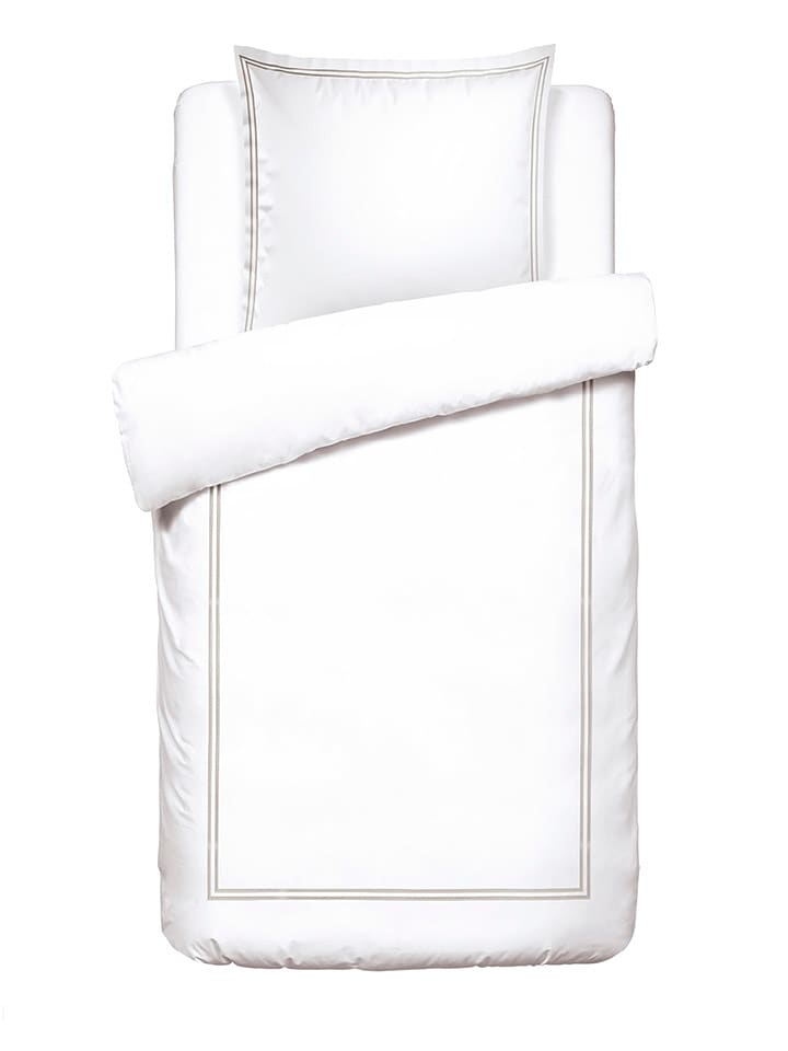 Chevignon Komplet pościeli satynowej "Saint-Tropez" w kolorze biało-szarobrązowym rozmiar: 240x220 cm