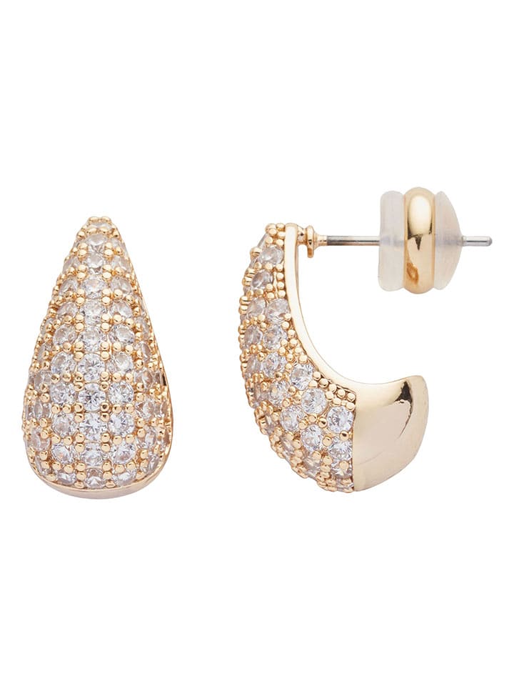 U.S. Polo Assn. Pozłacane kolczyki-kreole z kryształami rozmiar: onesize