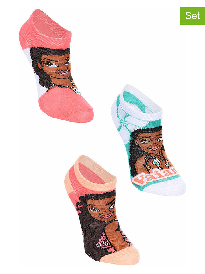 Disney Vaiana Skarpety (3 pary) "Vaiana (Moana)" ze wzorem rozmiar: 31-34