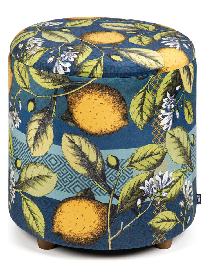 EXCELSA Hocker "Boboli" w kolorze granatowo-żółtym - wys. 43 x Ø 38 cm rozmiar: onesize