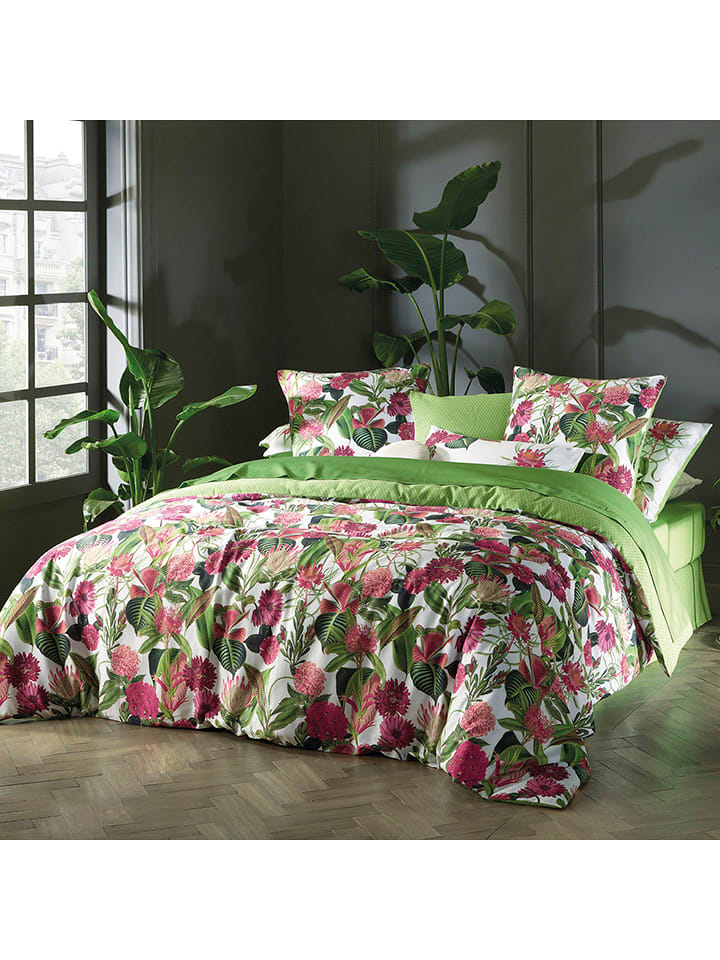 CXL by Christian Lacroix Satynowa poszewka w kolorze zielonym na poduszkę rozmiar: 43x210 cm