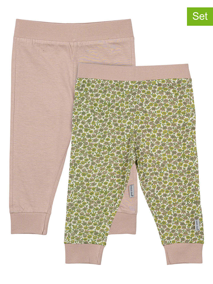 mikk-line Legginsy (2 pary) w kolorze jasnoróżowo-zielonym rozmiar: 68