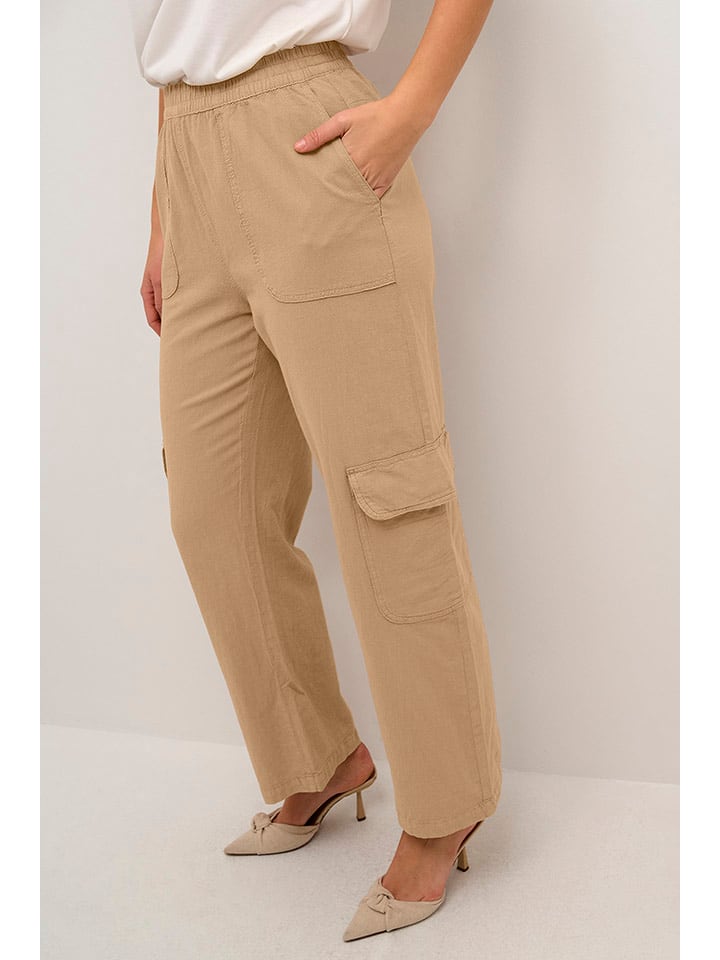 Kaffe Bojówki w kolorze beżowym rozmiar: 36