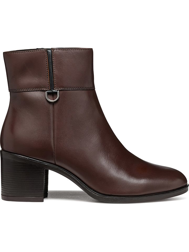 Geox Skórzane botki "New Ashell" w kolorze brązowym rozmiar: 38