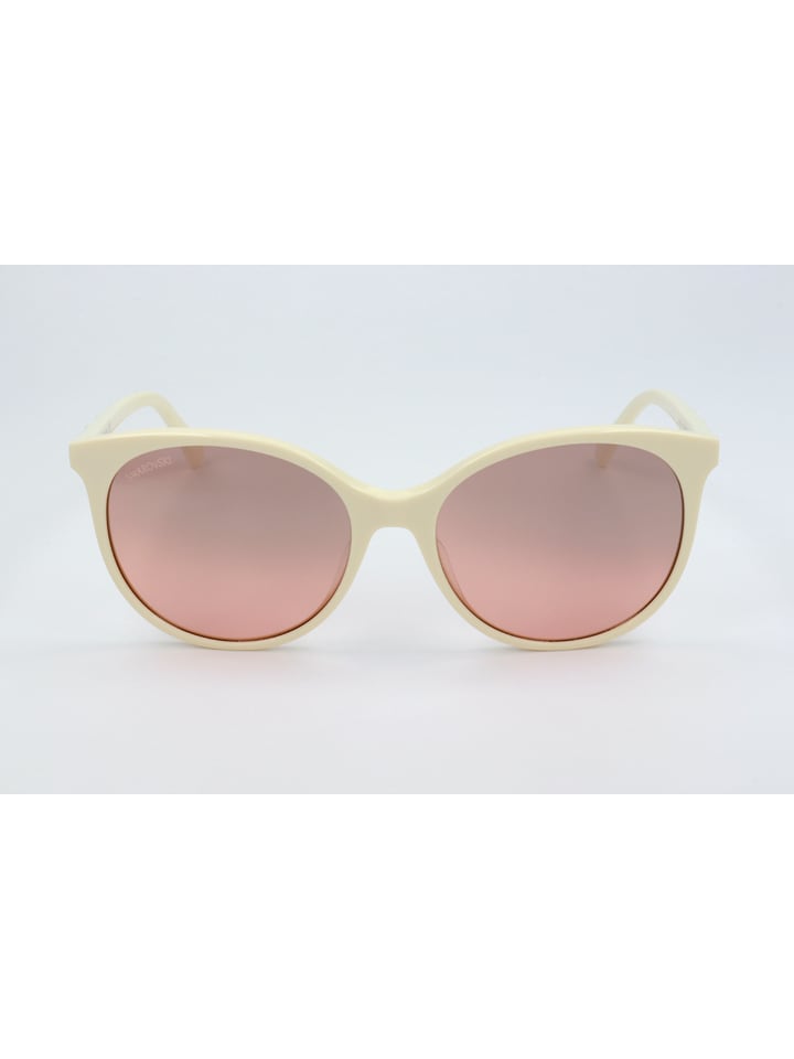 Swarovski Damskie okulary przeciwsłoneczne w kolorze kremowo-jasnoróżowym rozmiar: 56