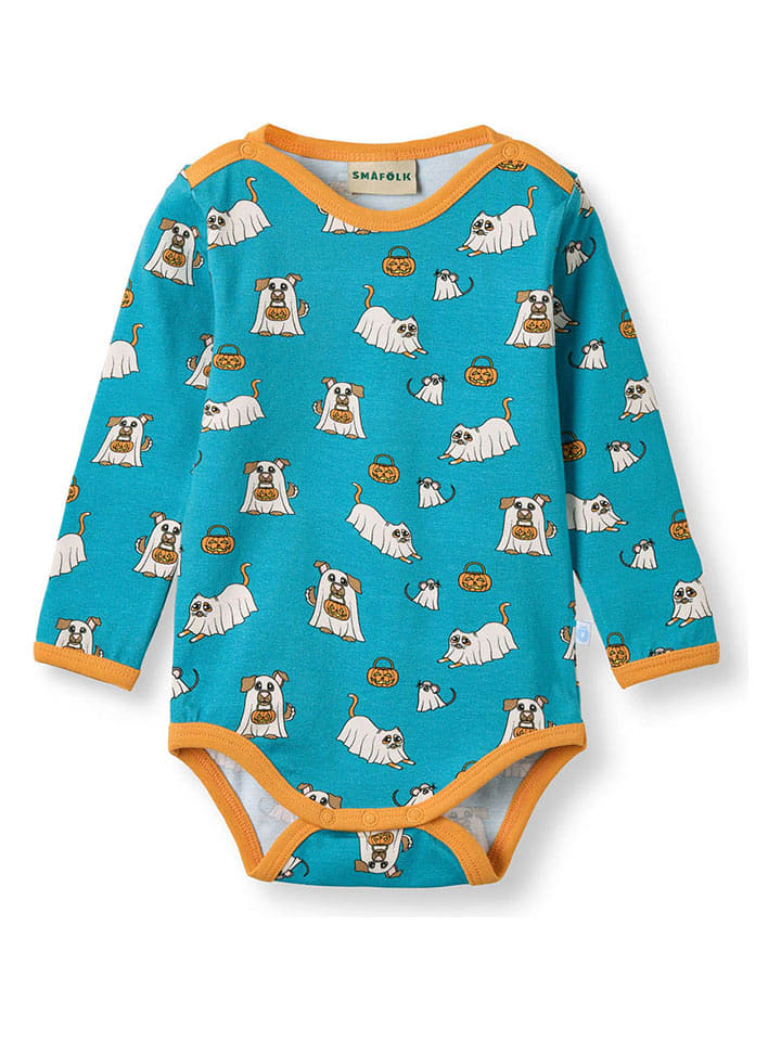 Småfolk Body w kolorze turkusowym rozmiar: 68