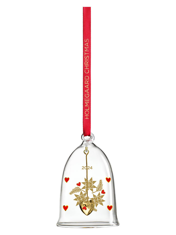 Holme Gaard Zawieszka dekoracyjna "2024" w kolorze złoto-czerwonym - (wys. 4,5 cm rozmiar: onesize