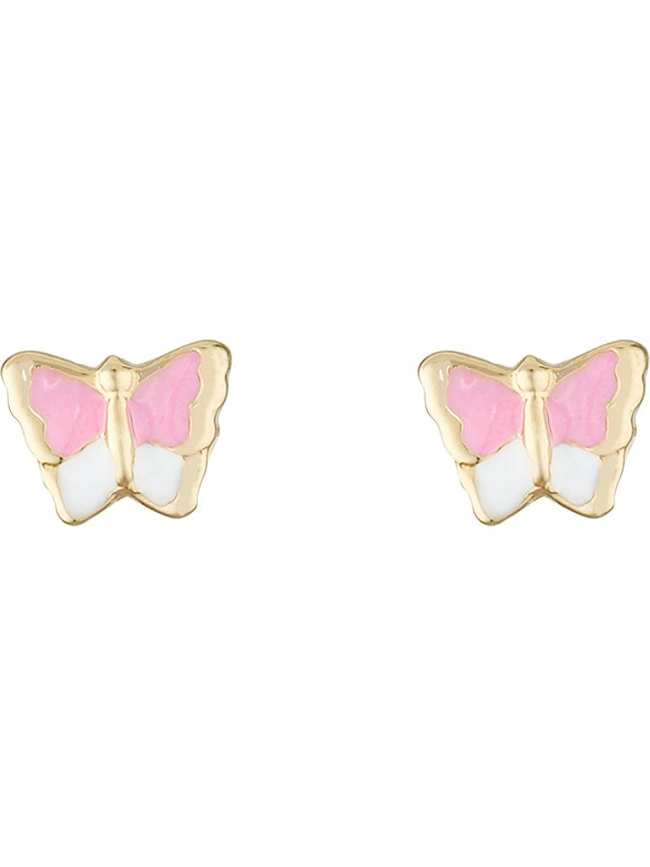 OR ÉCLAT Złote kolczyki-wkrętki "Papillon amoureux" rozmiar: onesize