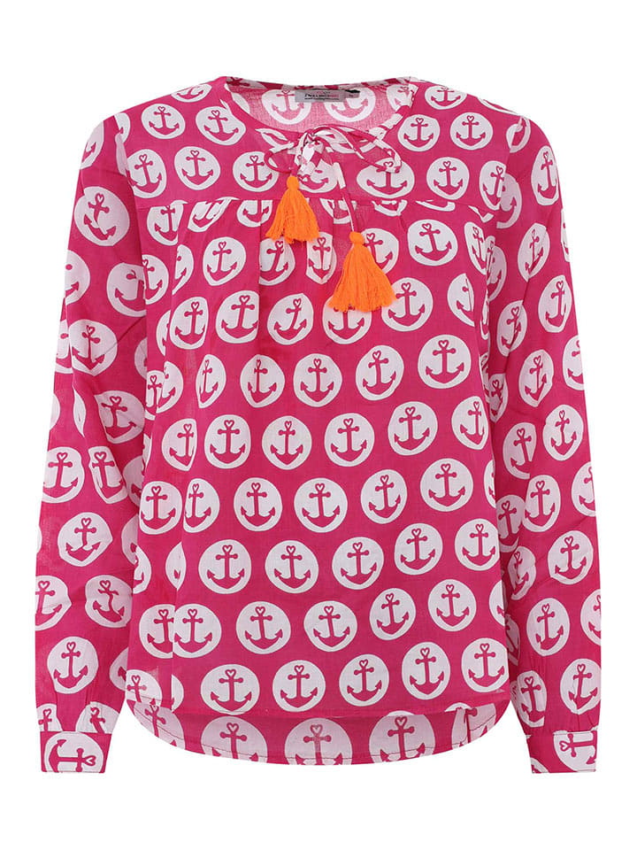 Zwillingsherz Bluzka "Maritime Kreise" w kolorze różowym rozmiar: S/M
