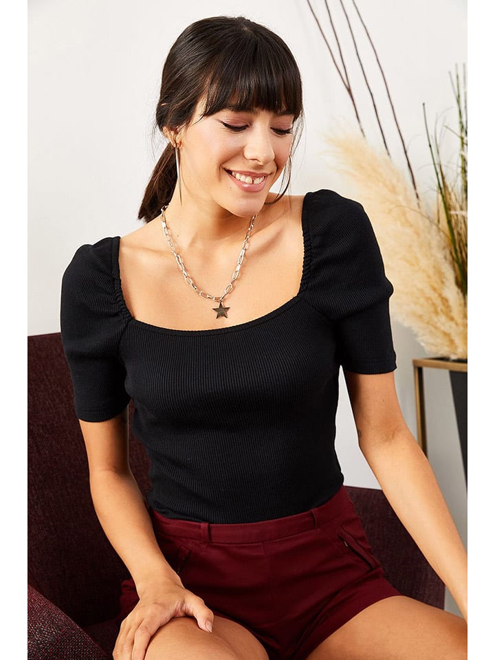 trendyol Bluzka w kolorze czarnym rozmiar: S/M