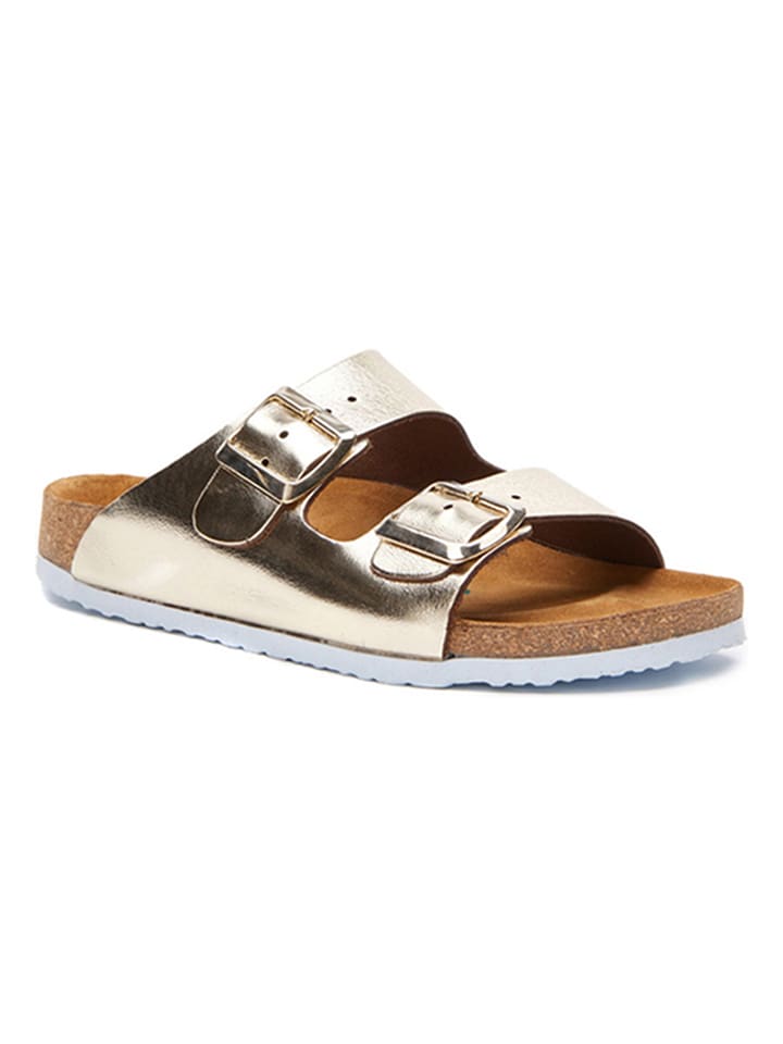 Comfortfusse Skórzane klapki w kolorze złotym rozmiar: 41