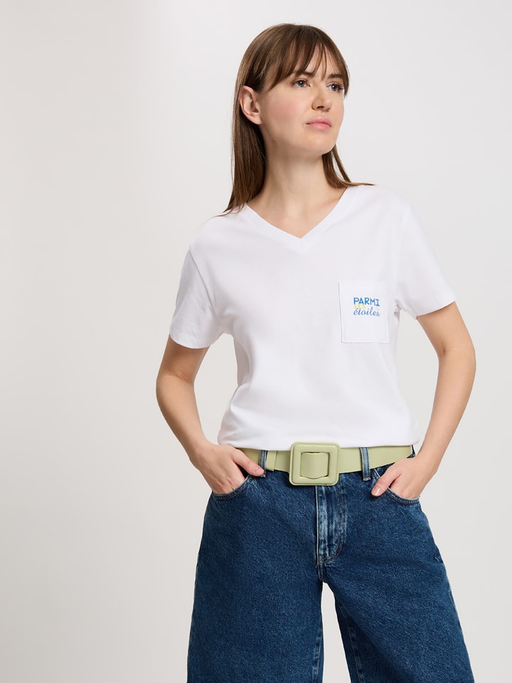 Cross Jeans Koszulka w kolorze białym rozmiar: M