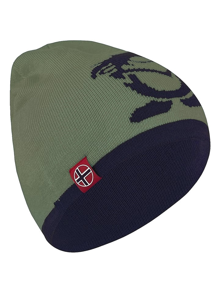 Trollkids Dwustronna czapka beanie "Troll" w kolorze oliwkowo-granatowym rozmiar: 48-52 cm