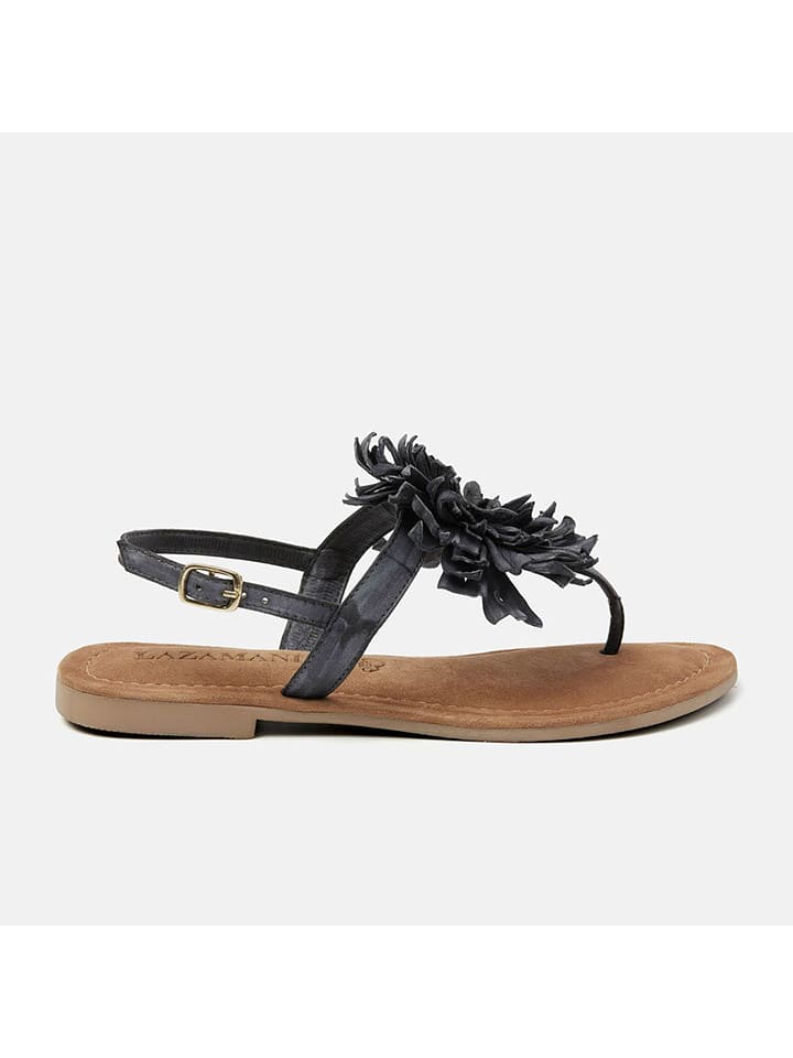 Lazamani Skórzane japonki w kolorze czarnym rozmiar: 37