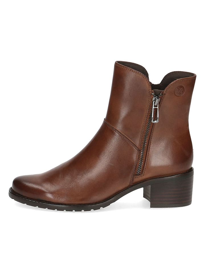 Caprice Skórzane botki w kolorze brązowym rozmiar: 38,5