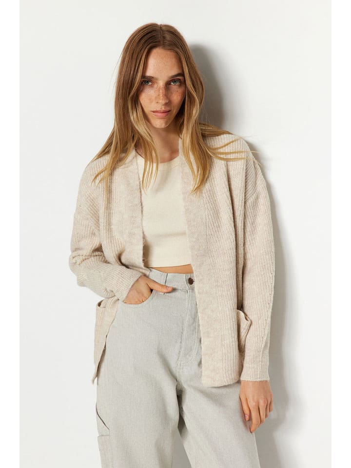 trendyol Kardigan w kolorze beżowym rozmiar: S
