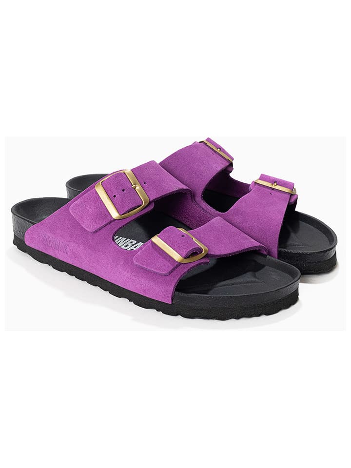 Sunbay Skórzane klapki "Trefle" w kolorze fioletowym rozmiar: 38