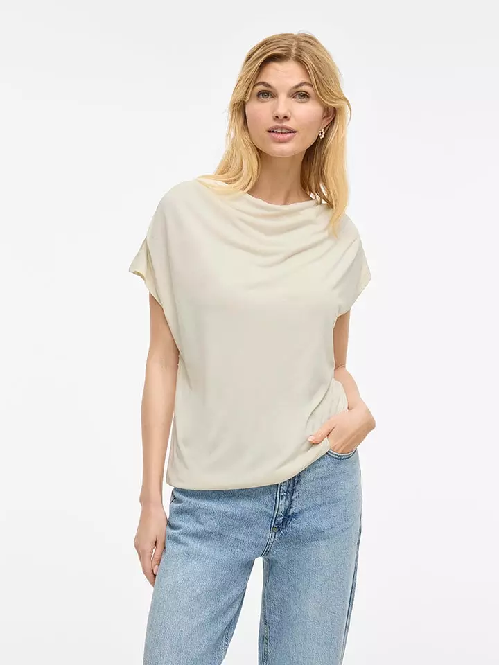 Vila Koszulka w kolorze kremowym rozmiar: L