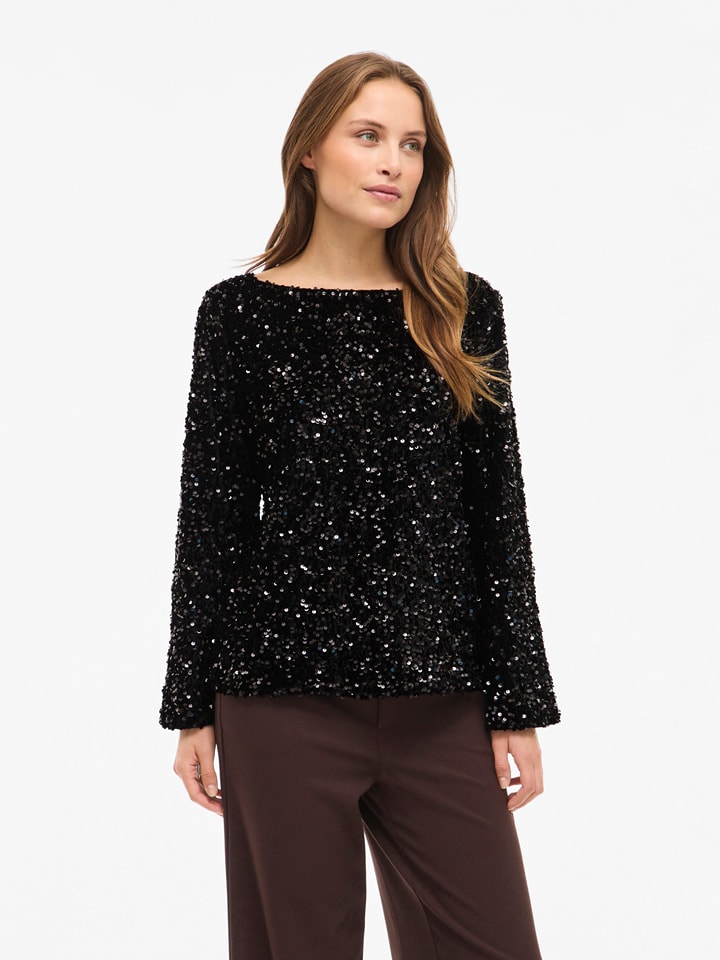 Vila Sweter "Vifaith" w kolorze czarnym rozmiar: L