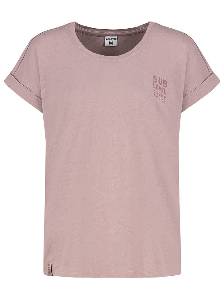 Sublevel Koszulka "Lina" w kolorze szaroróżowym rozmiar: L