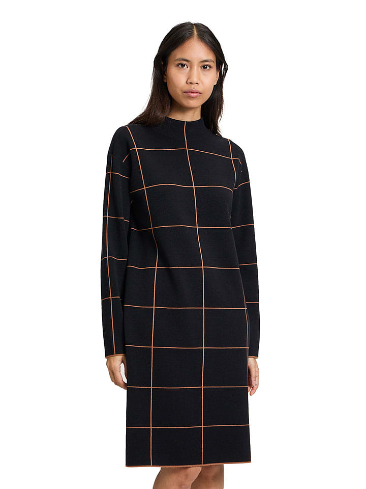 Betty Barclay Sukienka dzianinowa w kolorze czarno-brązowym rozmiar: 38