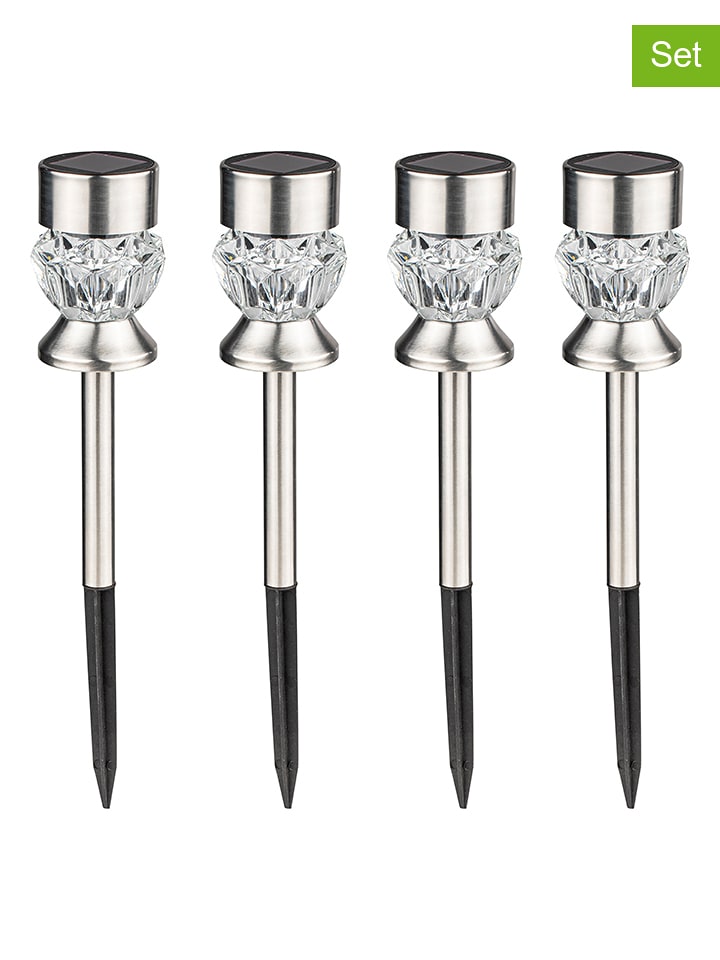 Garden Hero Solarne lampy ogrodowe LED (4 szt.) na trzonku - wys. 36 x Ø 7 cm rozmiar: onesize