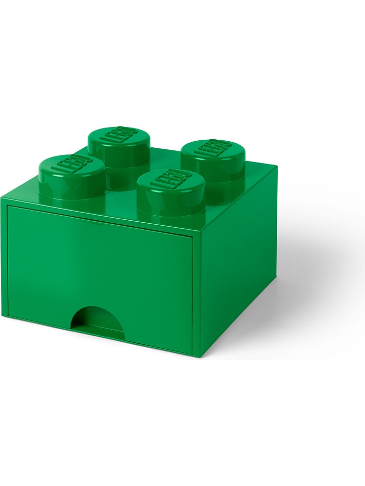 LEGO Pojemnik "Brick 4" w kolorze zielonym z szufladami - 25 x 18 x 25 cm rozmiar: onesize