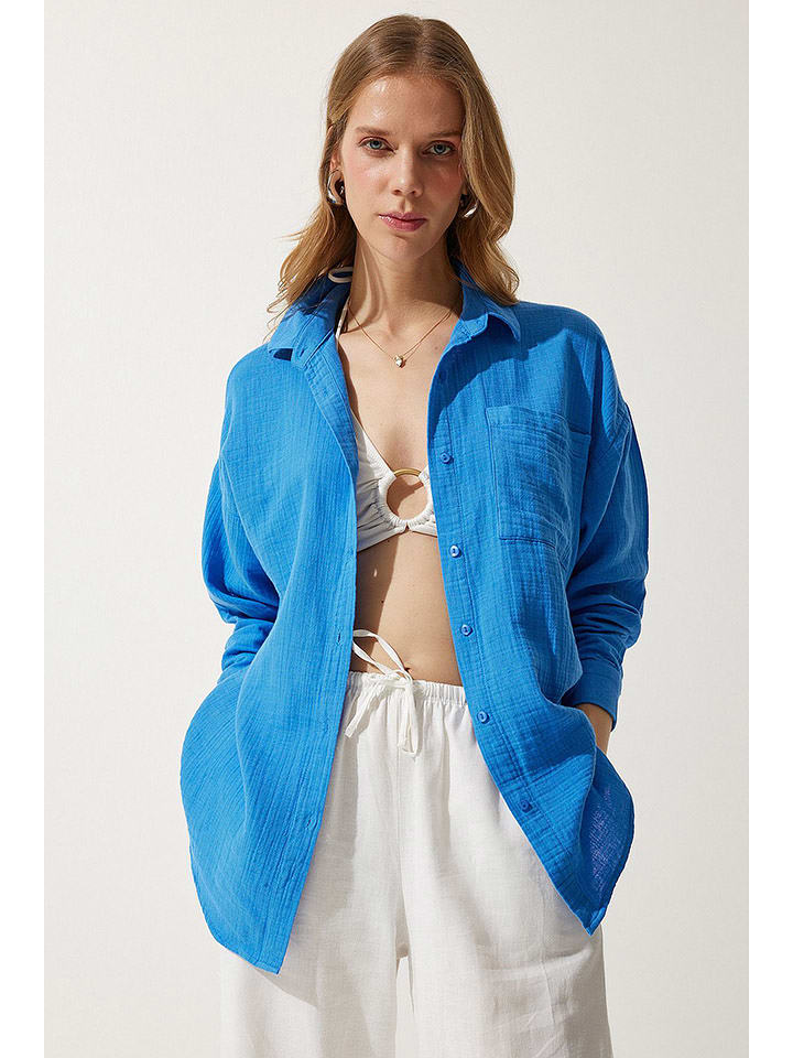 Happiness Istanbul Bluzka w kolorze niebieskim rozmiar: 38