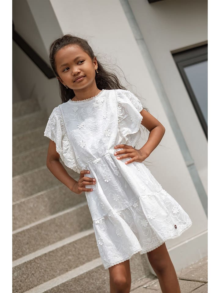 Like Flo Sukienka "Madelief" w kolorze białym rozmiar: 128