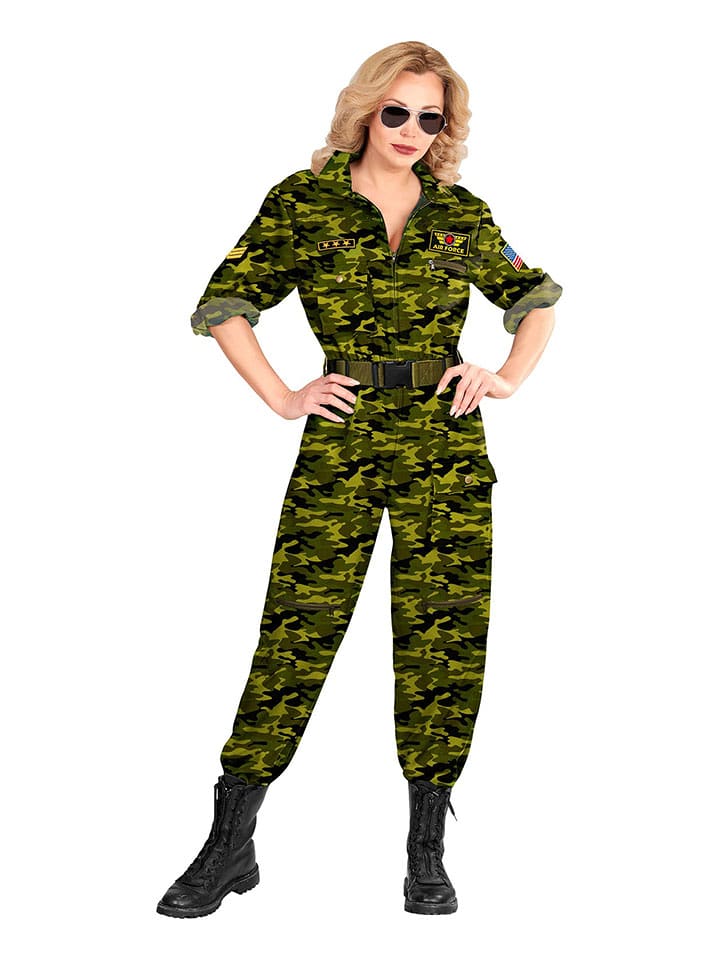 Carnival Party 2-częściowy kostium "Jet fighter pilot" w kolorze khaki rozmiar: L