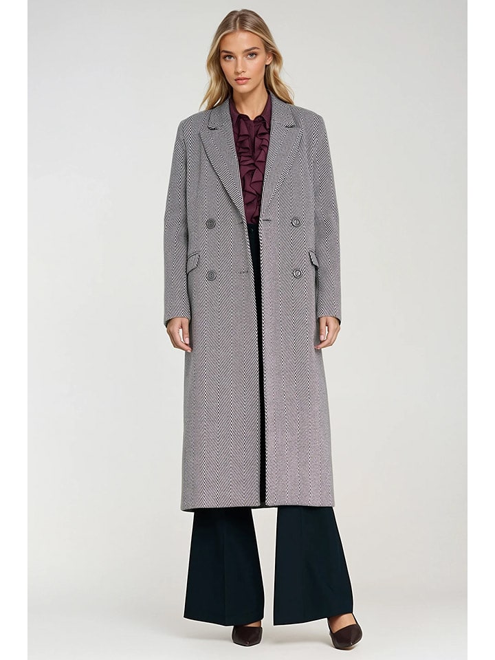 Nife Płaszcz przejściowy w kolorze szaro-czarnym rozmiar: 42