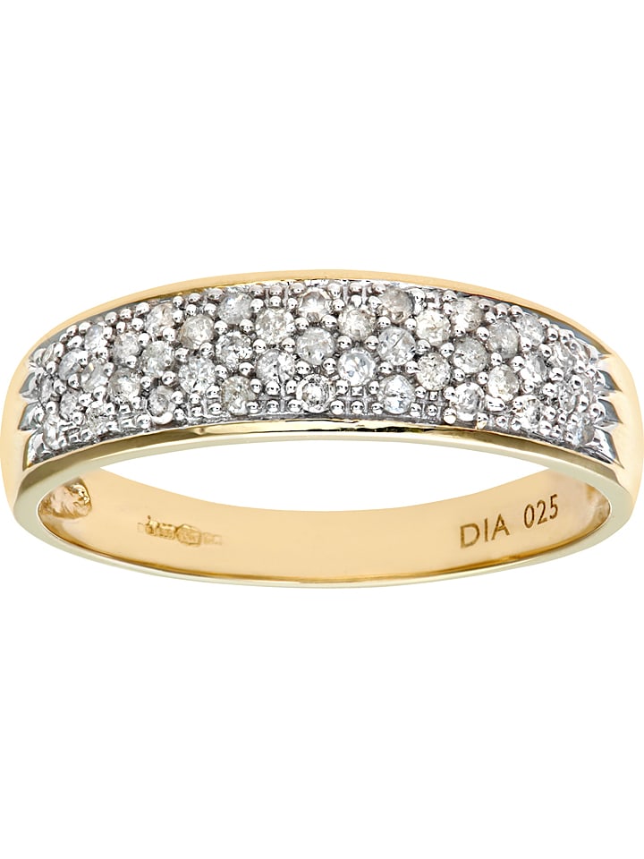 Revoni Złoty pierścionek z diamentami rozmiar: 58