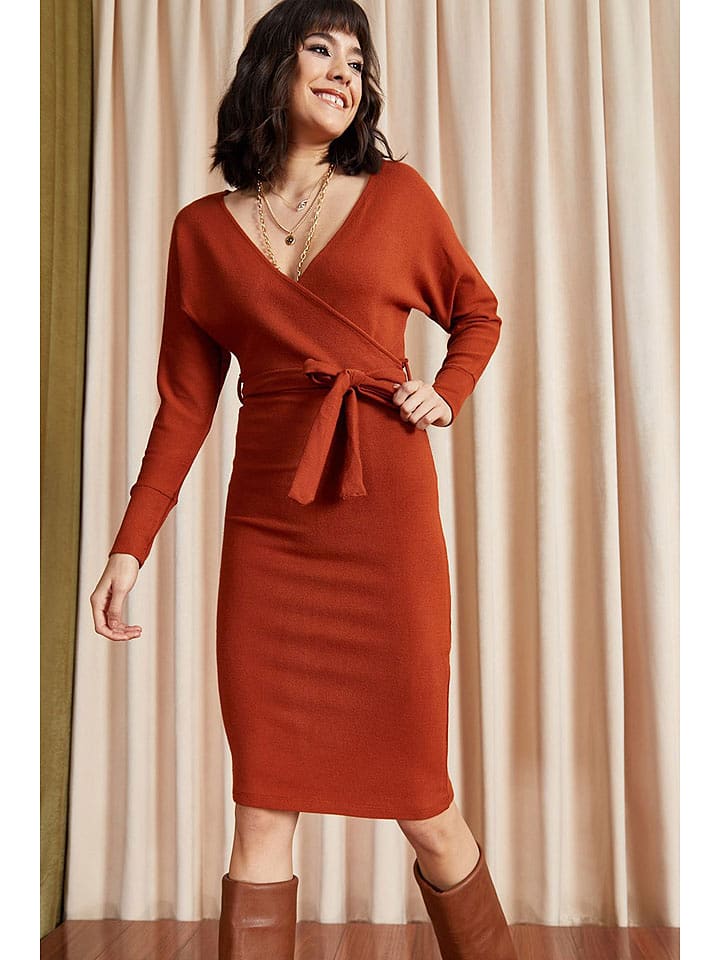 Olalook Sukienka w kolorze czerwonym rozmiar: S