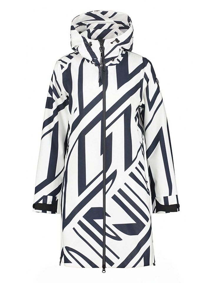 LUHTA Płaszcz funkcyjny "Ailio" w kolorze biało-granatowym rozmiar: 38