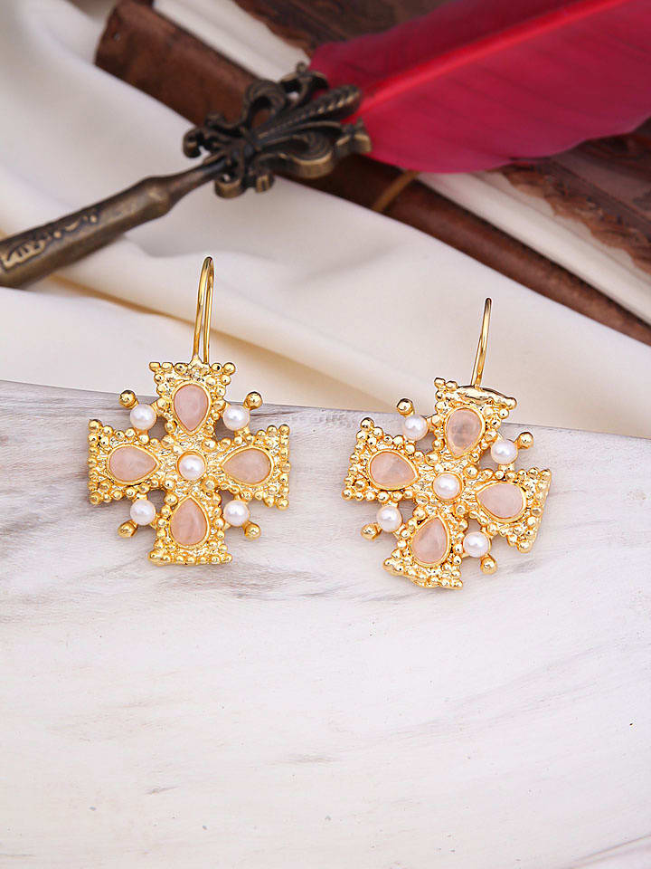 L'Atelier de Gaia Pozłacane kolczyki z kwarcami rozmiar: onesize