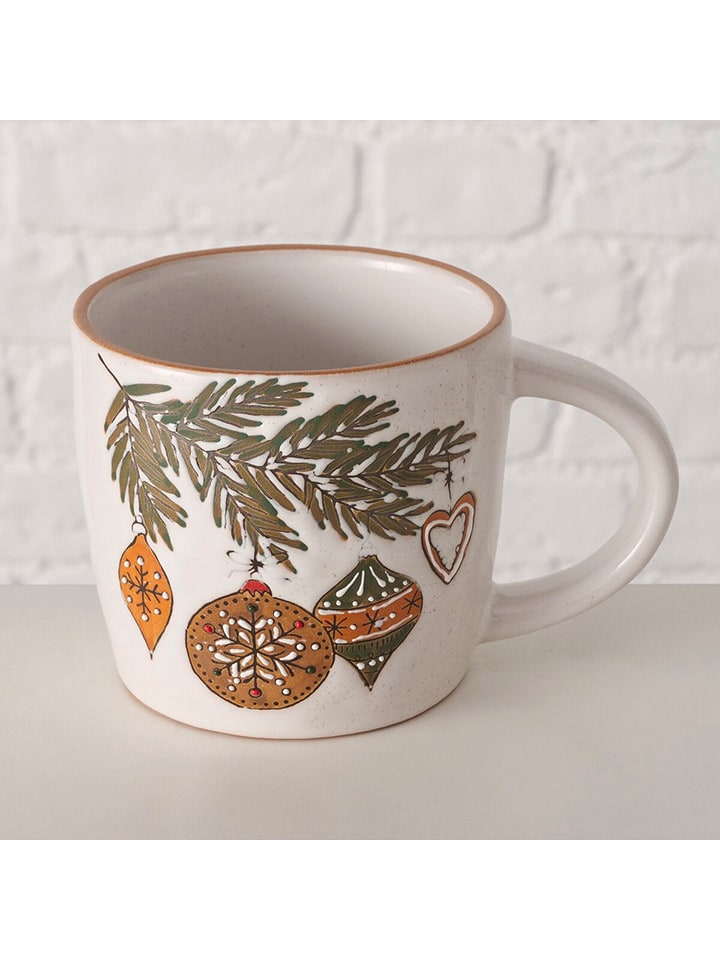 Boltze Kubek jumbo "Franjo" w kolorze biało-jasnobrązowym - 500 ml rozmiar: onesize