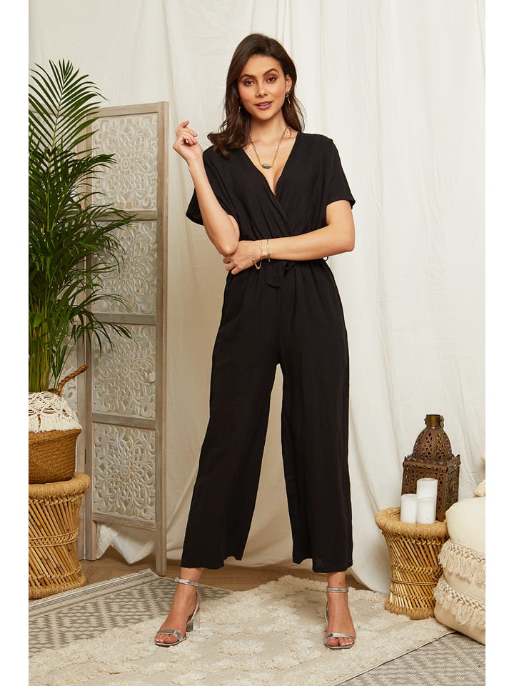 Lin Passion Lniany kombinezon w kolorze czarnym rozmiar: 34/36