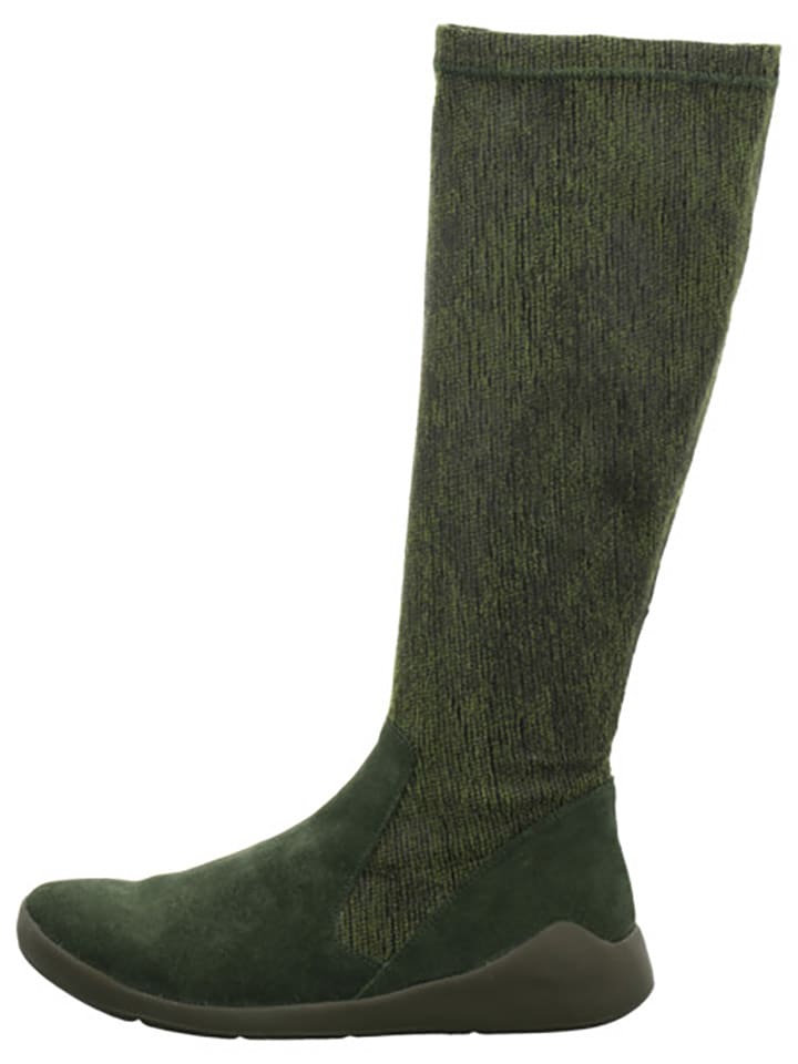 Think! Skórzane kozaki "Duene" w kolorze zielonym rozmiar: 38,5