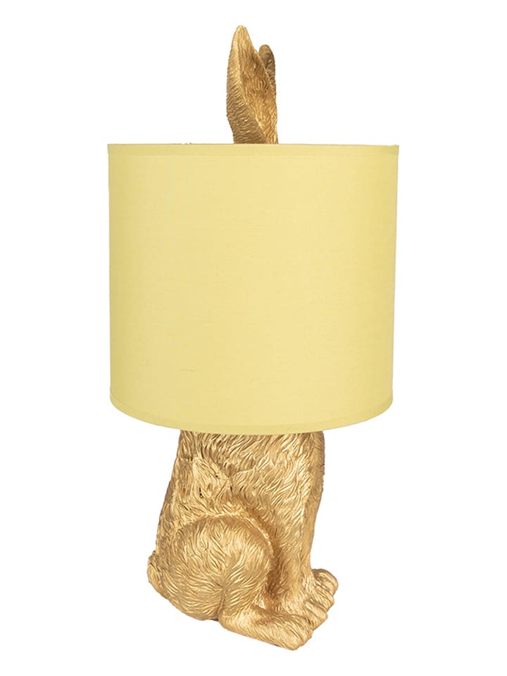 Clayre & Eef Lampa stołowa w kolorze złoto-żółtym - wys. 43 x Ø 20 cm rozmiar: onesize